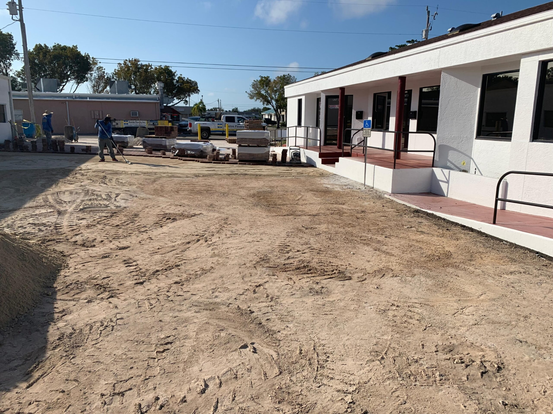 Compacted paver base prepared before installation