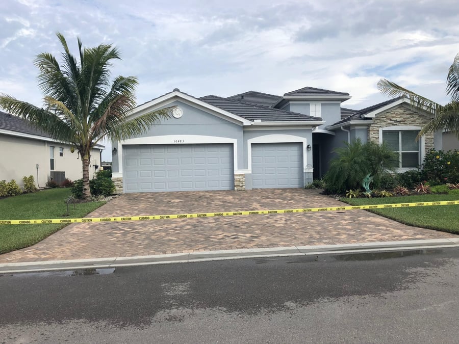 Newly installed paver driveway at a Southwest Florida home