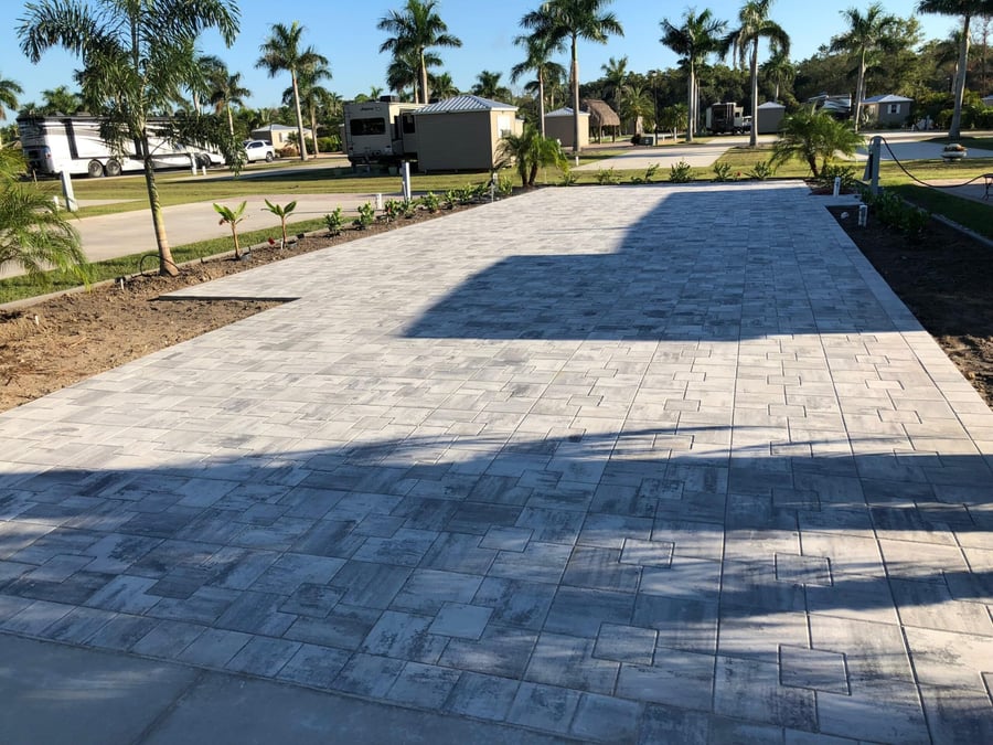 Large format paver RV pad in a resort community