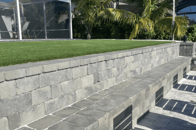 Bastos Pavers retaining wall project